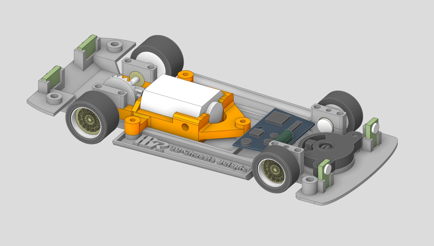 3D - Chassis HBRacing Plug&Play für Carrera Slotcars 1:32