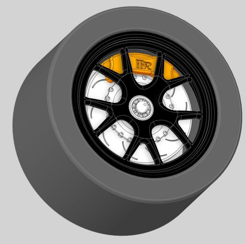 Felgeneinsatz 1166 (ZweiTeilig) - Für SlotCars Porsche 992 GT3 R